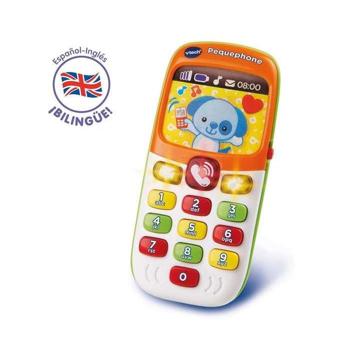 Teléfono pequephone con luces, sonidos, 8 melodías y 2 canciones (bilingüe) 14,8x10,6x7,5 cm 1 Teléfono pequephone con luces, sonidos, 8 melodías y 2 canciones (bilingüe) 14,8x10,6x7,5 cm 1