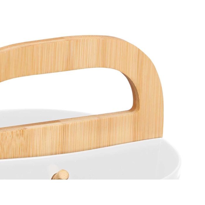 Portautensilios Kinvara Blanco 15x22x15 cm - Doble asa, plástico PP y bambú (8 Unidades) 3 Portautensilios Kinvara Blanco 15x22x15 cm - Doble asa, plástico PP y bambú (8 Unidades) 3