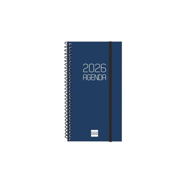Agenda Anual (2026) Catalan Finocam Espiral Opaque Espiral Tapa Pp Con Goma E9 94X171 S/V Apais. Blau