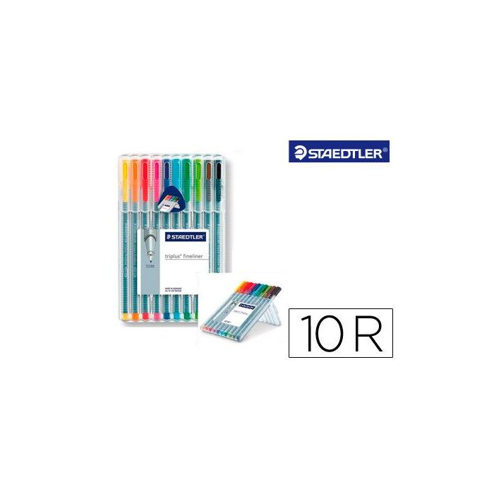 Rotulador Staedtler Triplus Fineliner 334 Estuche De 10 Unidades Colores Surtidos