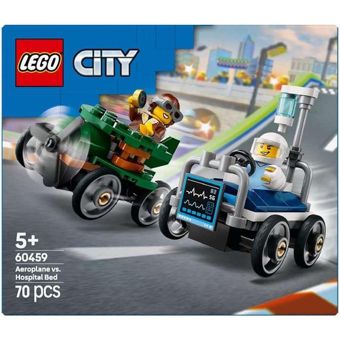 Juego de construccion coches de carreras: avión vs cama de hospital lego city great vehicles 1 Juego de construccion coches de carreras: avión vs cama de hospital lego city great vehicles 1