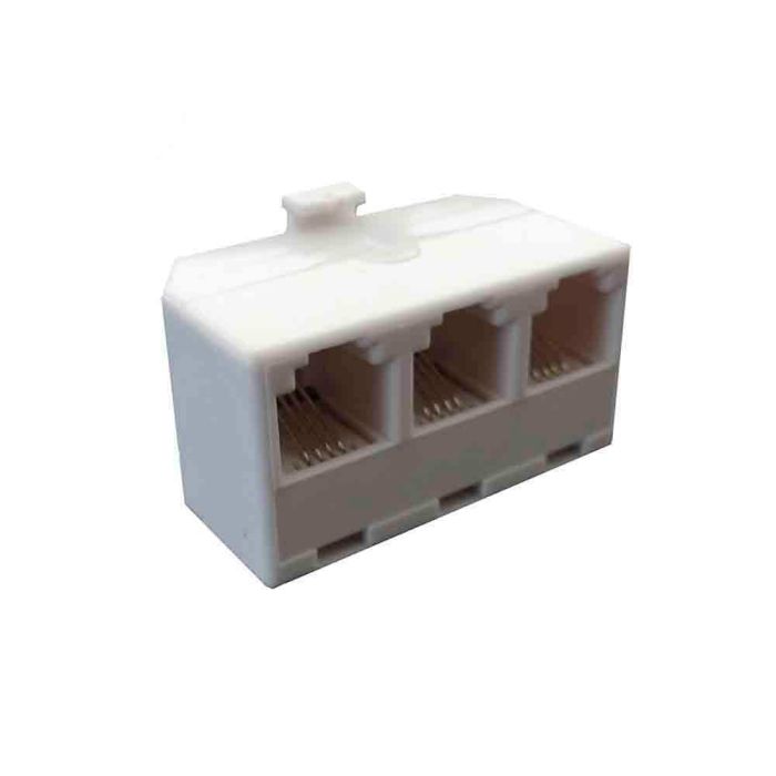 Edm Adaptador salida triple 4 vías blanco
