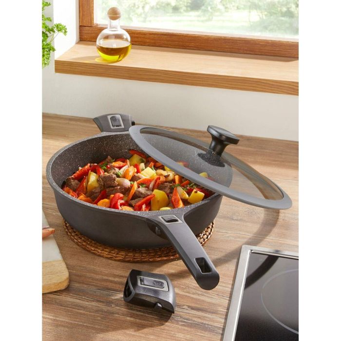 GSW 167833 Sartén Easy Click de Aluminio y Plástico 28 cm con Tapa de Cristal - Negra 6