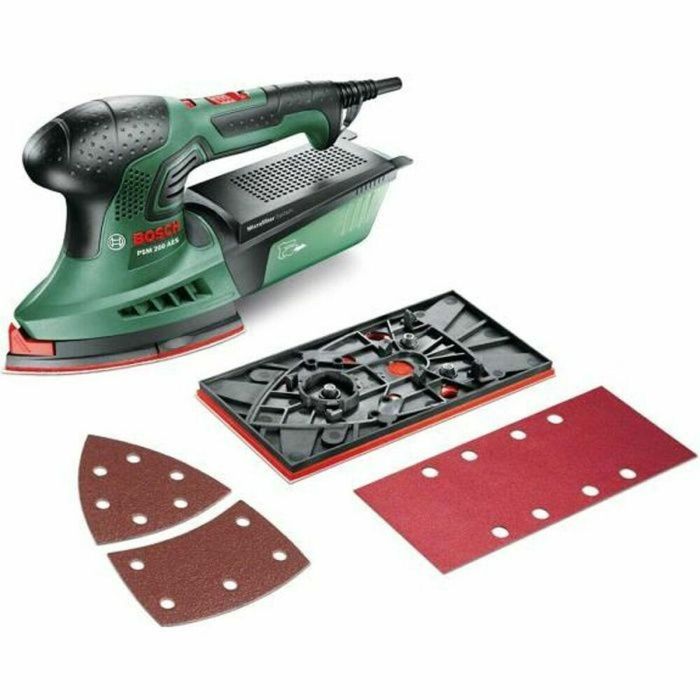 Bosch PSM 200 AES Lijadora multifunción 200W con sistema Microfiltro y caja, superficie rectangular 164 cm²