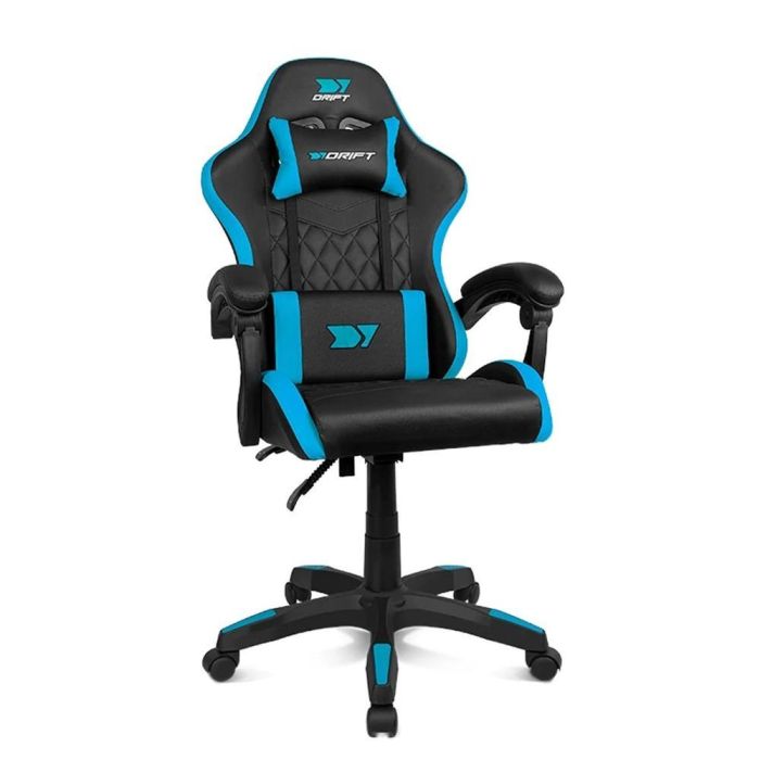 DRIFT DR35BL Silla Gaming Ergonómica Reclinable 135º, Cojines Lumbar/Cervical, Reposabrazos, Pistón Clase 3, Polipiel Negro Azul 1 DRIFT DR35BL Silla Gaming Ergonómica Reclinable 135º, Cojines Lumbar/Cervical, Reposabrazos, Pistón Clase 3, Polipiel Negro Azul 1