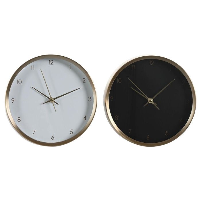 Reloj Pared Glam DKD Home Decor Blanco Negro 4.2 x 25.7 x 25.7 cm (2 Unidades) Reloj Pared Glam DKD Home Decor Blanco Negro 4.2 x 25.7 x 25.7 cm (2 Unidades)