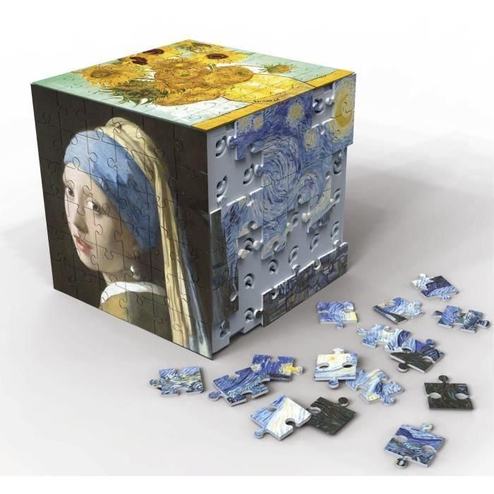 Educa 20123 Puzzle 3D Cube Arte - Reto de 6 Puzzles de 36 Piezas en 1 Cubo para +8 Años 1