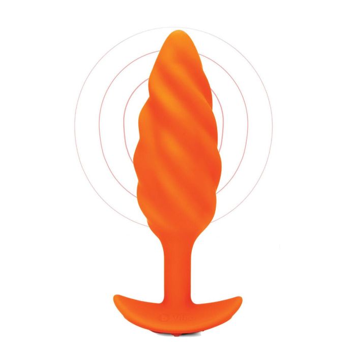 Plug Vibrador Anal B-Vibe Swirl Texture Naranja 7