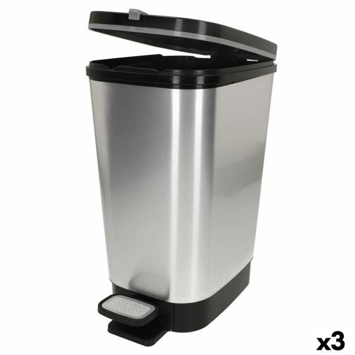 Cubo de basura Curver Gris Plástico 45 L (3 Unidades) Cubo de basura Curver Gris Plástico 45 L (3 Unidades)