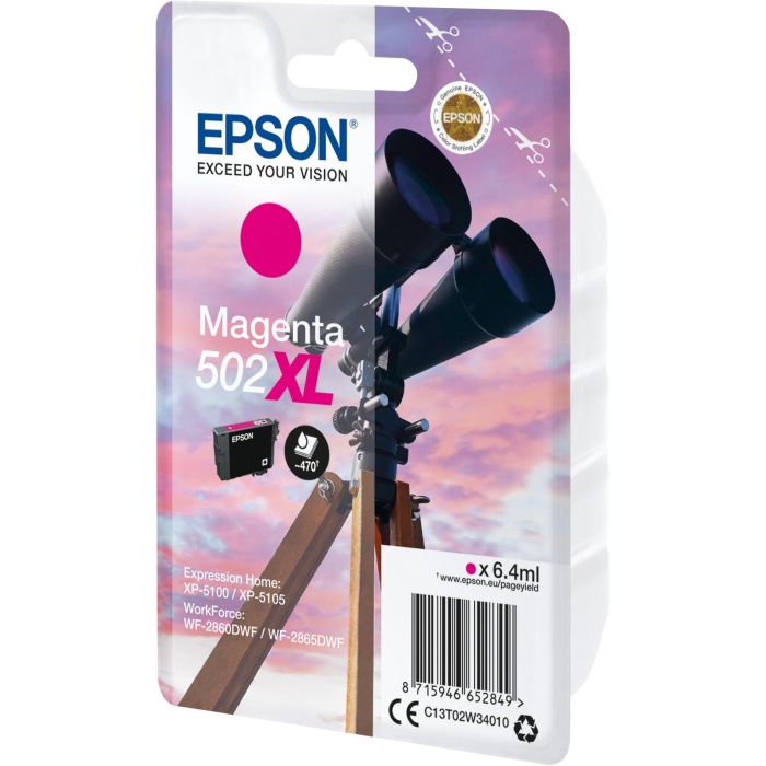 Epson Tinta Magenta Xp-5100, 5105 - Wf2860Dwf,2865Dwf - Nº 502XL 1 Epson Tinta Magenta Xp-5100, 5105 - Wf2860Dwf,2865Dwf - Nº 502XL 1