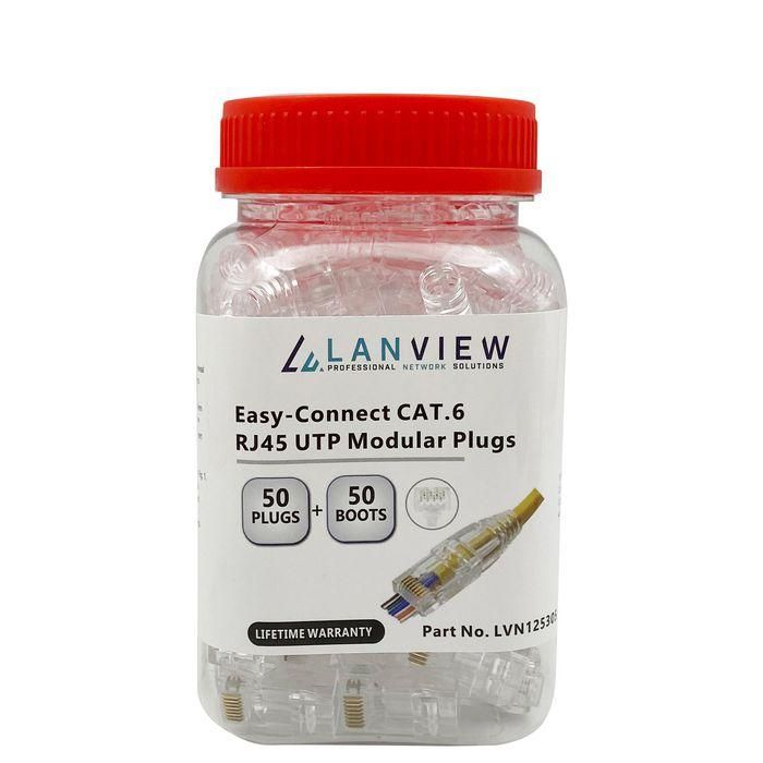 Lanview RJ45 UTP plug Cat6 for AWG23-24 stranded/solid conductor Easy-Connect 50 pcs box 2 Lanview RJ45 UTP plug Cat6 for AWG23-24 stranded/solid conductor Easy-Connect 50 pcs box 2