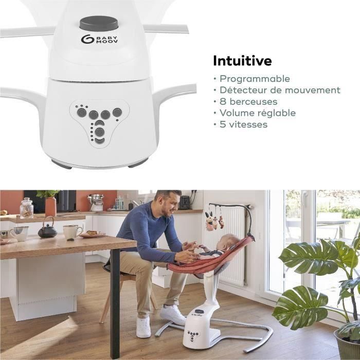 Babymoov Swoon Motion Columpio eléctrico para bebés, asiento de 360 °, terracota 4 Babymoov Swoon Motion Columpio eléctrico para bebés, asiento de 360 °, terracota 4