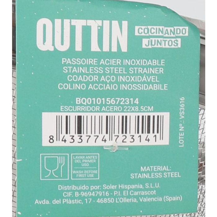 Quttin Escurridor Colador de Acero para Cocina, 22 cm diámetro x 8.5 cm alto (24 Unidades) 7