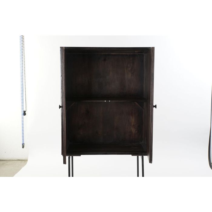 DKD Home Decor Aparador Moderno de Mango y Metal Marrón Oscuro y Negro, 2 Puertas, 1 Estantería 43x84x153.5 cm 5