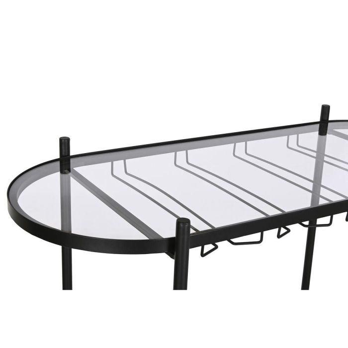 Botellero Home ESPRIT Negro Natural Metal Abeto 90 x 36 x 150 cm 4