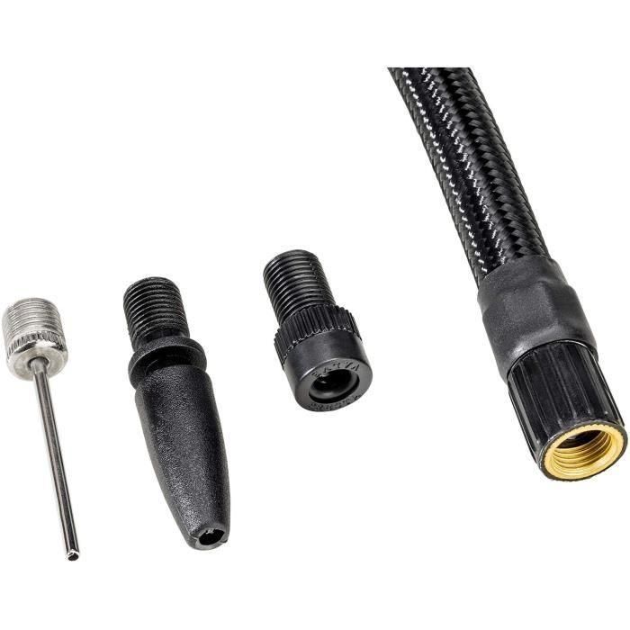 Michelin Bomba de pie con manómetro digital, precisión 0.05 a 7 bar, manguera nylon 60 cm, pies antideslizantes, bloqueo pedal 3