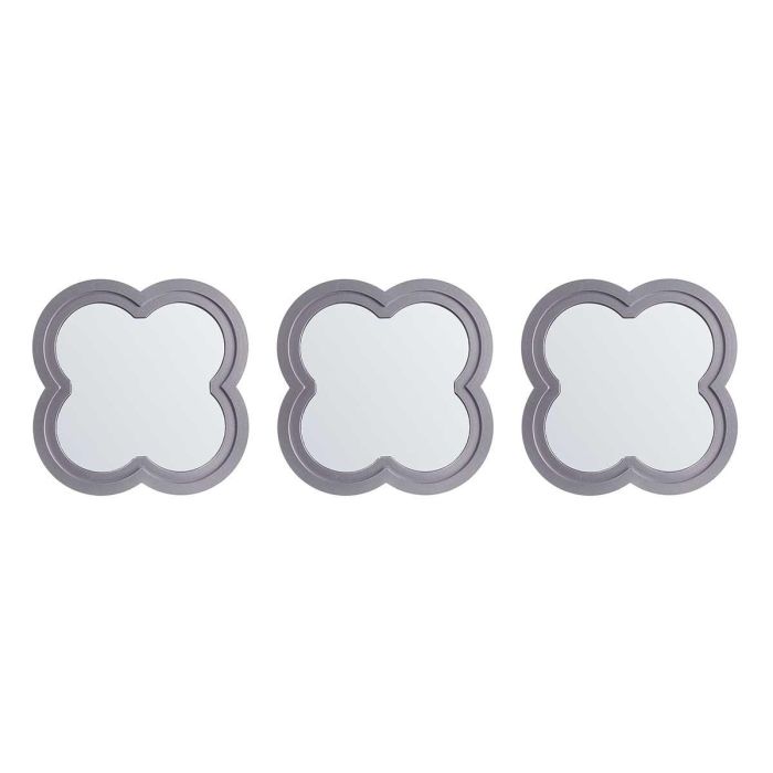 Set 3 Espejos Plastico Flor Plateado Giftdecor 78X26CM (6 Unidades) 1 Set 3 Espejos Plastico Flor Plateado Giftdecor 78X26CM (6 Unidades) 1