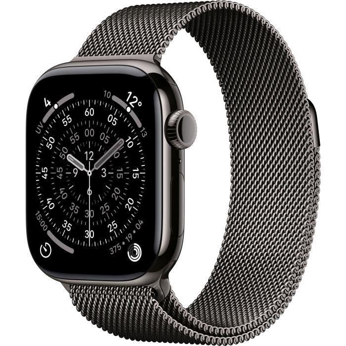 Apple MF8U4ZRA Watch Series 11 GPS + Cellular - Caja de titanio gris pizarra de 42 mm - Correa Milanese Loop gris pizarra