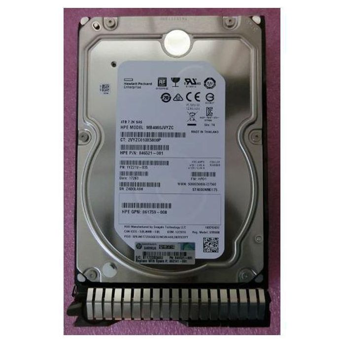 Hewlett Packard Enterprise 4TB, 3.5", 12G SAS, 7.2K rpm, LFF, SC, MDL, 512e - Disco Duro para Servidor 1