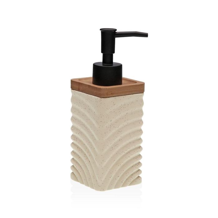 Dispensador de Jabón Versa Beige Cerámica Bambú