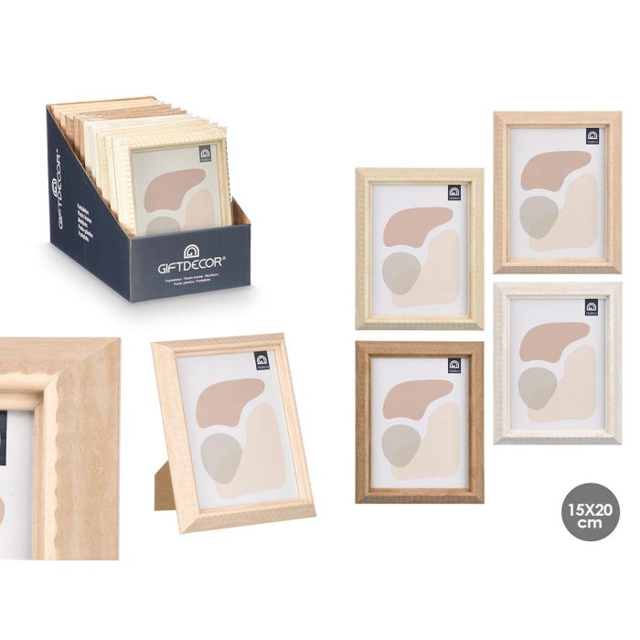 Giftdecor Portafotos Canto 15x20 cm - Madera, Vidrio, Metal - Colores Surtidos (24 Unidades)