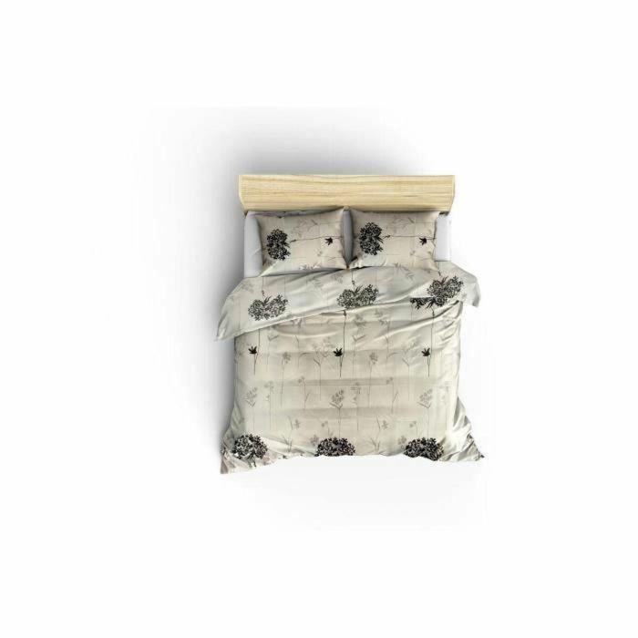 Juego de cama funda nórdica 220x240 cm y fundas almohada 60x60 cm 65% algodón 35% poliéster Beige 7