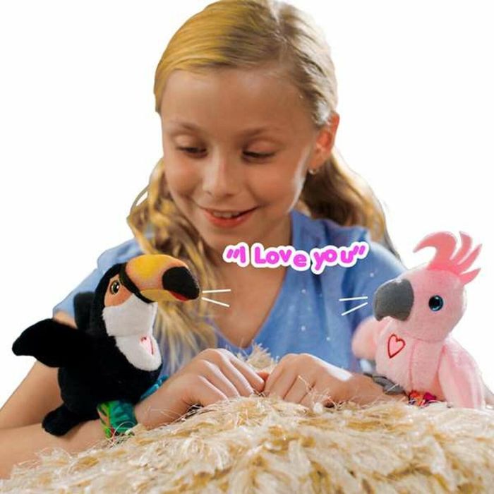 Happy Yappers Peluche Pajarito Interactivo Parlante - Canta, Mueve Alas, Repite Voz - Juguete Educativo Niños +3 Años - 18x18x5 cm 2