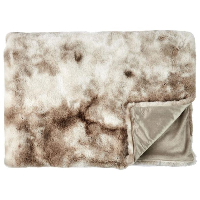 Home Deco Factory Manta Marrón Imitación Piel 140x200 cm Suave 2