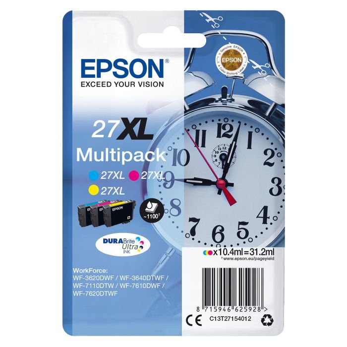 Epson WorkForce WF-3000 y WF-7000 Multipack (C,M,Y)de Alta Capacidad nº27XL Epson WorkForce WF-3000 y WF-7000 Multipack (C,M,Y)de Alta Capacidad nº27XL