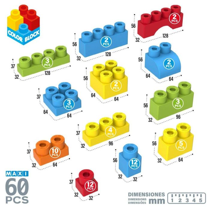 Bloques de Construcción Color Block 60 Piezas 4 Bloques de Construcción Color Block 60 Piezas 4