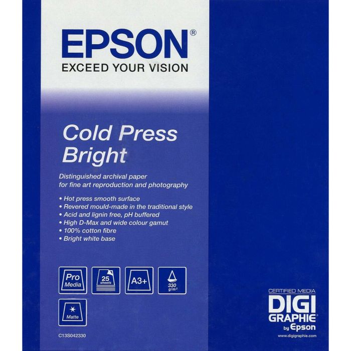 Papel de acuarela Epson GF Papel Artístico Cold Press Bright 3