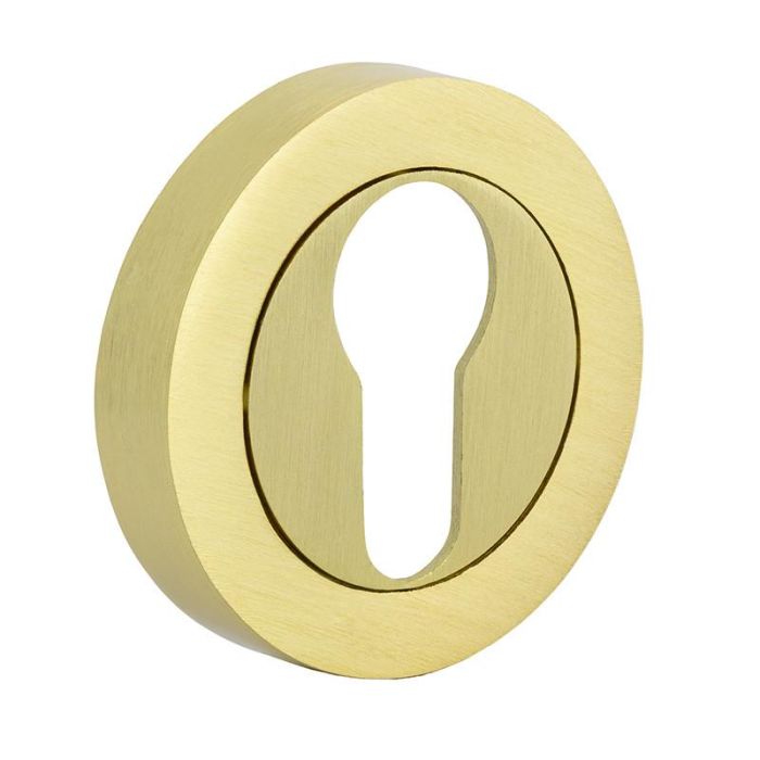 JANDEL Bocallave Zamak Ø50x10mm Decorativo para Cerraduras Puertas y Muebles, Cuero, Pulillo, Latón Mate, Níquel Satinado, Negro