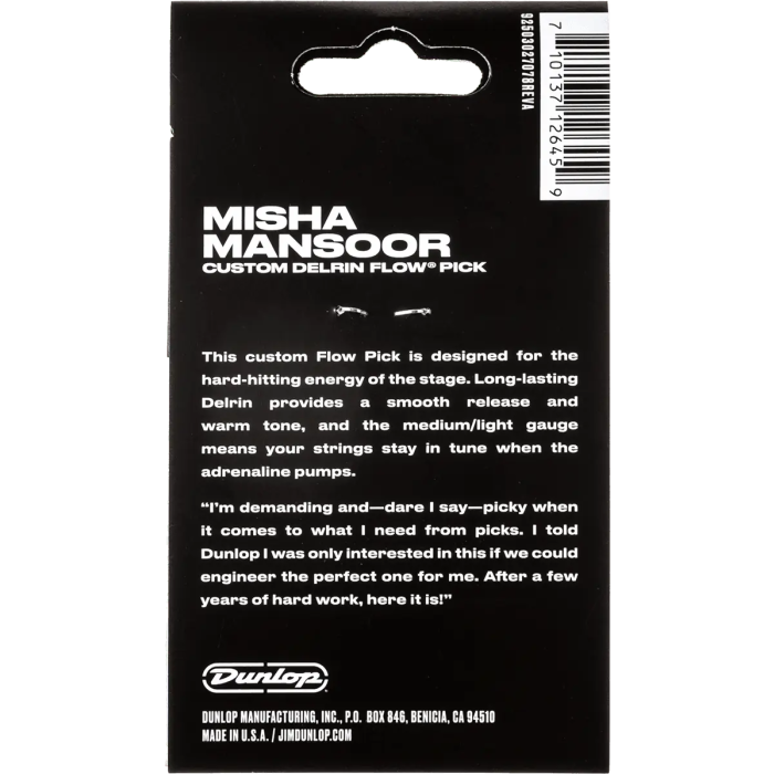 Dunlop Pack 6 Púas Delrin Flow® Misha Mansoor - 0,65 Mm 4