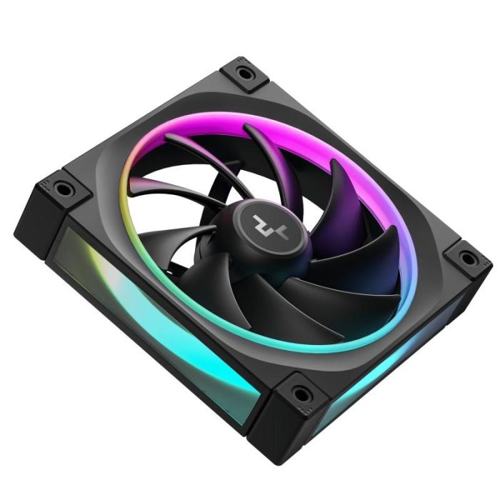 Deepcool FL12 ARGB - Ventilador para PC 120 mm Negro con Iluminación ARGB, Control PWM, Rodamiento FDB, 9 Aspas, 500-2150 RPM, 55 CFM, 32 dB