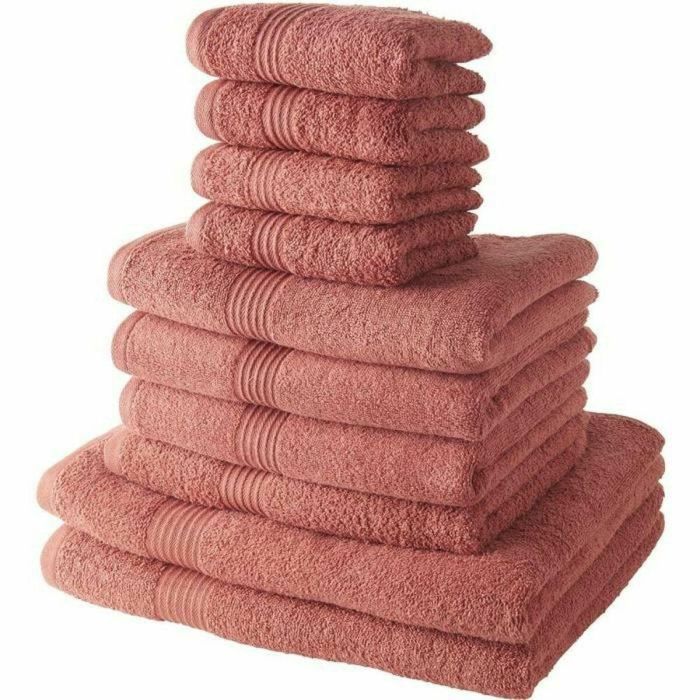 Today Juego de Toallas 100% Algodón 450 GSM Terracota - Set 10 Toallas: 4 Invitado 30x50, 4 Baño 50x100, 2 Baño 70x130 cm Today Juego de Toallas 100% Algodón 450 GSM Terracota - Set 10 Toallas: 4 Invitado 30x50, 4 Baño 50x100, 2 Baño 70x130 cm