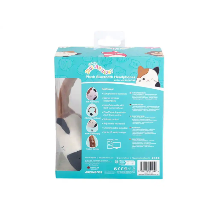 Wondee Auriculares de Peluche Bluetooth Squishmallows Cam para Niños de 5 a 15 Años 4