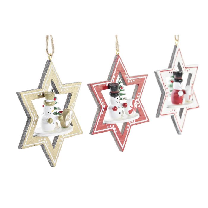 DKD Home Decor Decoración Colgante Navidad Tradicional Estrella Madera Rojo Marrón Blanco Verde 11 x 32 x 17 cm Pack 12 Unidades 1 DKD Home Decor Decoración Colgante Navidad Tradicional Estrella Madera Rojo Marrón Blanco Verde 11 x 32 x 17 cm Pack 12 Unidades 1