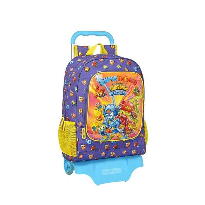 Mochila Escolar con Ruedas SuperThings Guardians of Kazoom Morado Amarillo (32 x 42 x 14 cm) 3