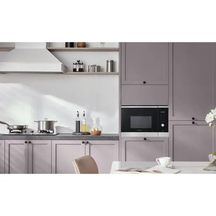 Continental Edison Microondas de empotrar CEMO25GINES Acero inoxidable negro L59,5 x H38,8 x D40,1 cm - 25L 4