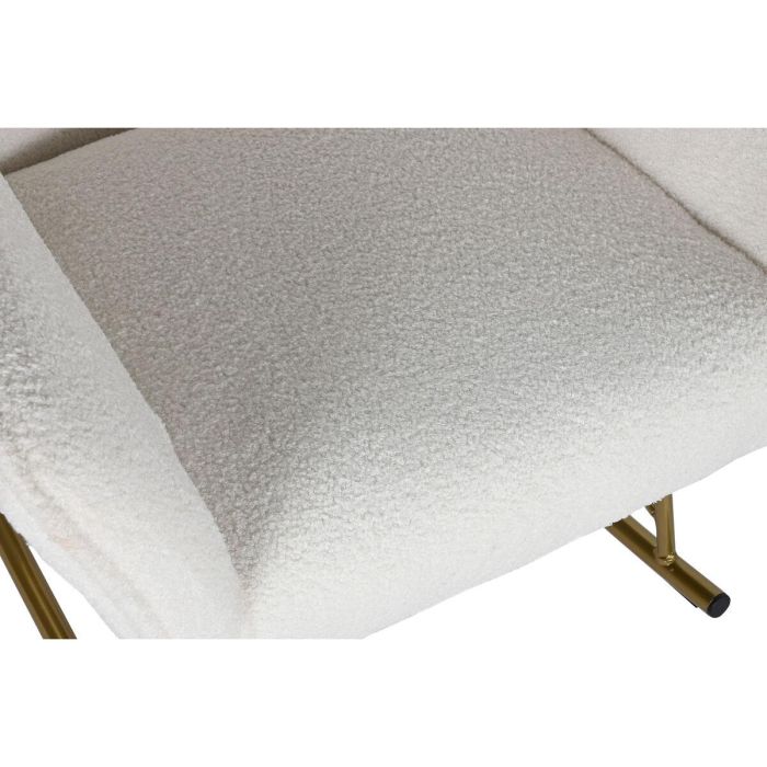 DKD Home Decor Sillón Mecedora Scandi Borreguito Poliéster Metal Blanco Dorado 73x75x97 cm 6 DKD Home Decor Sillón Mecedora Scandi Borreguito Poliéster Metal Blanco Dorado 73x75x97 cm 6
