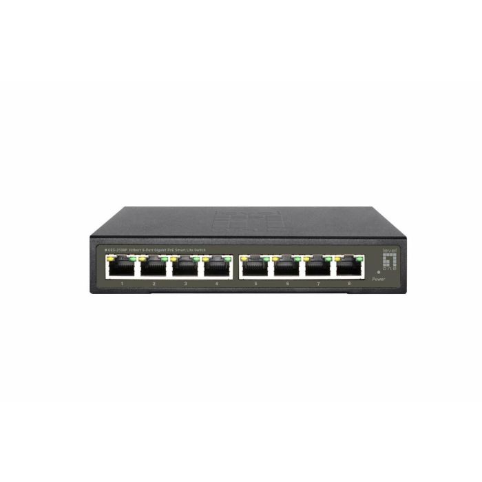Hilbert GES-2108P - Switch Gigabit Ethernet de 8 Puertos con 8x PoE+ y 112W