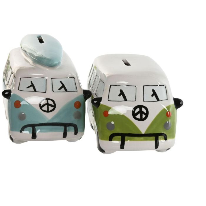 Hucha Kids DKD Home Decor Azul Verde 10 x 11 x 16 cm (2 Unidades) 2 Hucha Kids DKD Home Decor Azul Verde 10 x 11 x 16 cm (2 Unidades) 2
