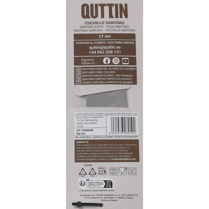 Takamura Cuchillo Santoku 17 cm (12 Unidades) 2