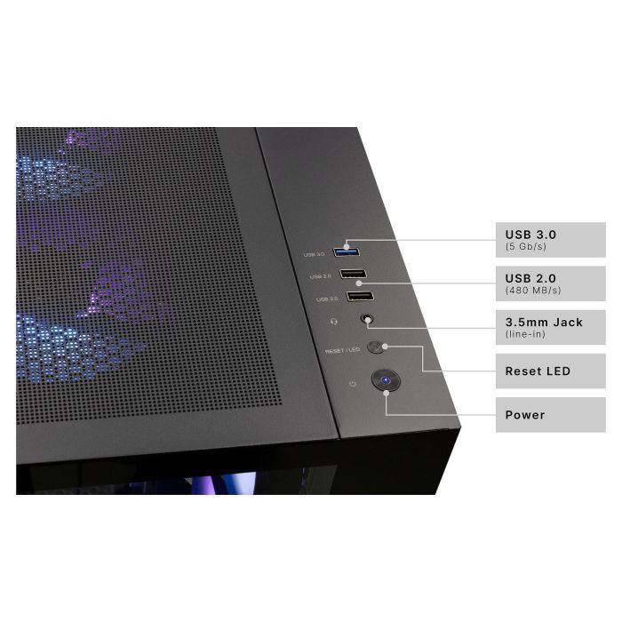 Captiva PC Advanced Gaming R92-586 | AMD Ryzen 7 5700X 3.4 GHz | 32 GB RAM DDR4 | 1 TB SSD M.2 | NVIDIA GeForce RTX 5060 Ti 8 GB | Windows 11 Home | Negro 7 Captiva PC Advanced Gaming R92-586 | AMD Ryzen 7 5700X 3.4 GHz | 32 GB RAM DDR4 | 1 TB SSD M.2 | NVIDIA GeForce RTX 5060 Ti 8 GB | Windows 11 Home | Negro 7