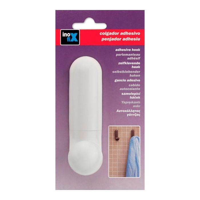 Colgador adhesivo "j" blanco 2088-2-000 (blister) inofix 1