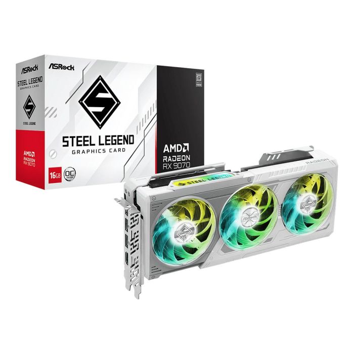 ASRock Radeon RX 9070 Steel Legend 16GB GDDR6 3Fan Tarjeta Gráfica