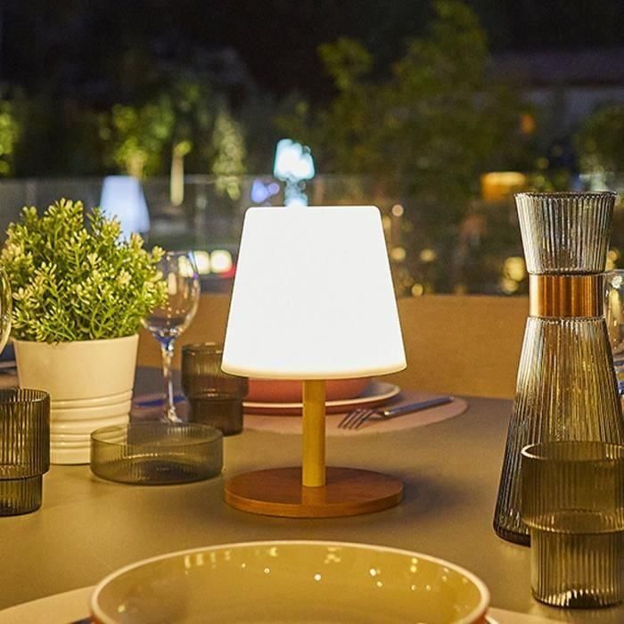 Lámpara de mesa inalámbrica - LUMISKY - STANDY MINI WOOD - Al. 25 cm - Base de bambú natural - LED blanco cálido y blanco 3 Lámpara de mesa inalámbrica - LUMISKY - STANDY MINI WOOD - Al. 25 cm - Base de bambú natural - LED blanco cálido y blanco 3