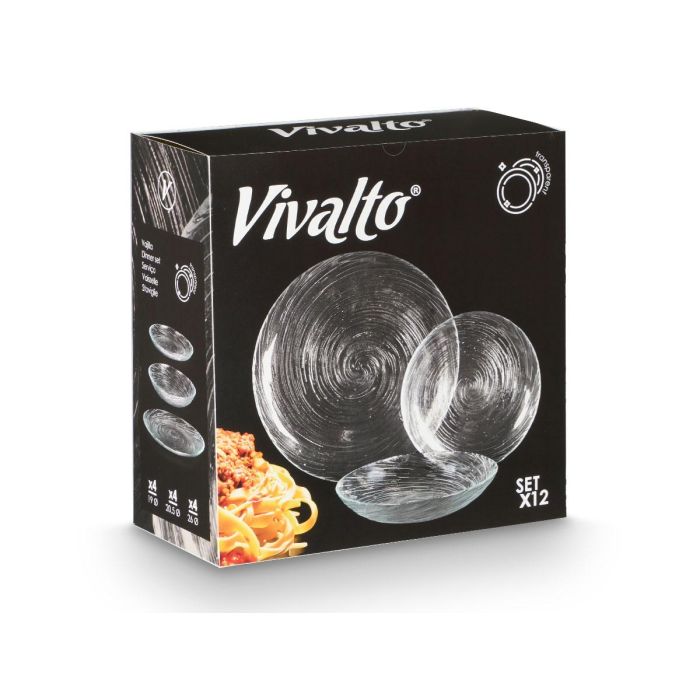 Vajilla Vidrio 12 Pzs Vivalto 27X27CM (2 Unidades) 1 Vajilla Vidrio 12 Pzs Vivalto 27X27CM (2 Unidades) 1