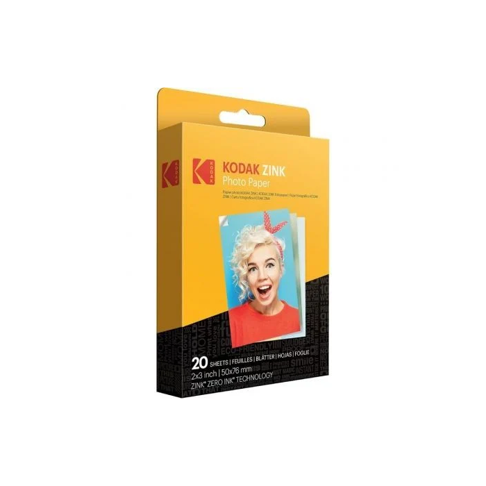 Kodak Papel Fotográfico ZINK RODO20 para Cámara Printomatic y STEP Touch, 2"x3", 20 Hojas 1