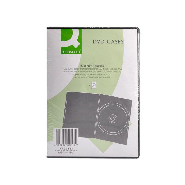 Caja Dvd Q-Connect -Con Interior Negro -Pack De 5 Unidades 7